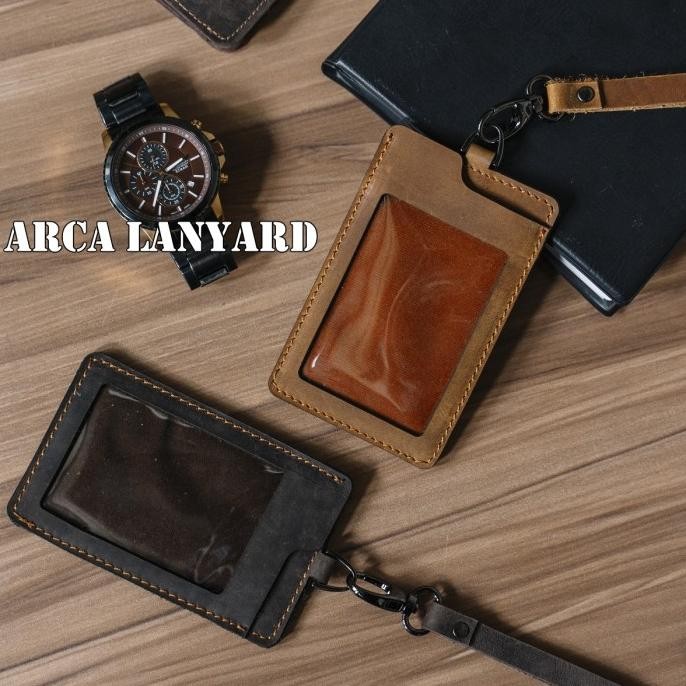 

new !!! Gantungan id Card Kulit Asli LANYARD Name Tag & Card Holder murah
