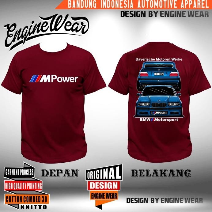 new  kaos bmw E36 M3 bmw E30 E34 E38 E46 E90 baju otomotif tshirt mobil fbr murah