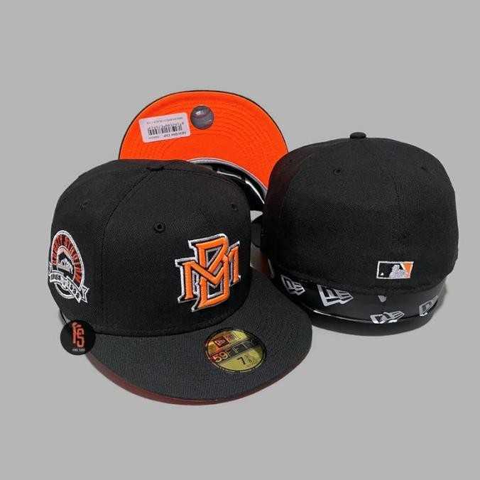 TOPI NEW ERA ORIGINAL 5950 COUNTY STADIUM MILWAUKEE BREWERS BLACK N O