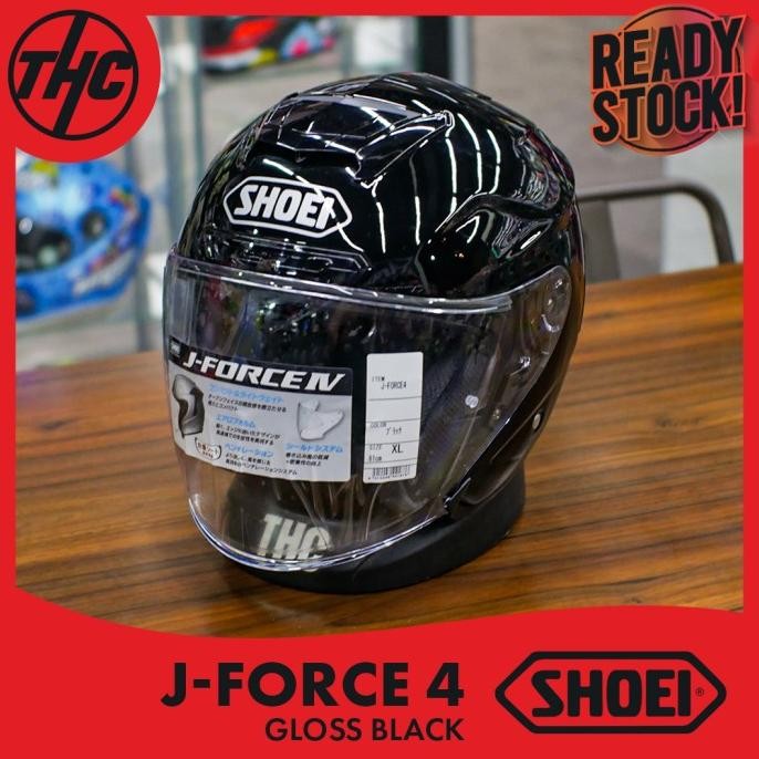 TERLARIS - SHOEI J-FORCE 4 GLOSS BLACK HALF FACE HELM J FORCE4 ORIGINAL