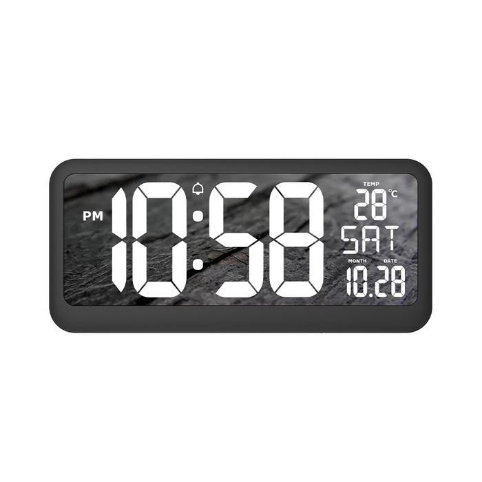 Azko Forhom Jam Dinding Led Digital - Hitam Wall Clock Jam Tembok Digital Aesthetic Dekorasi Rumah H