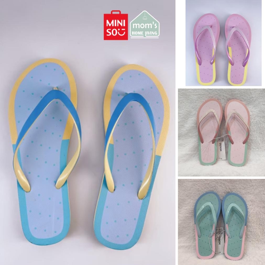 Best Miniso Sandal Flip Flop Ice Cream & Macaron Series Color Flip Flop Sandal Jepit Wanita Sendal W