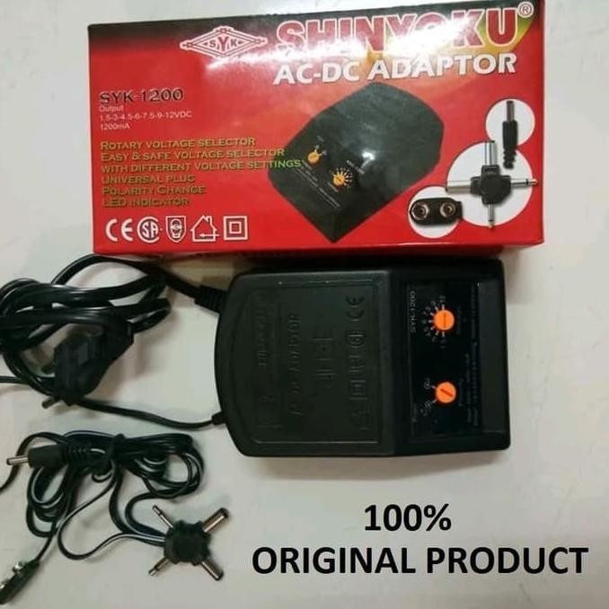 ADAPTOR UNIVERSAL AC/DC 1200MA SHINYOKU - SYK1200