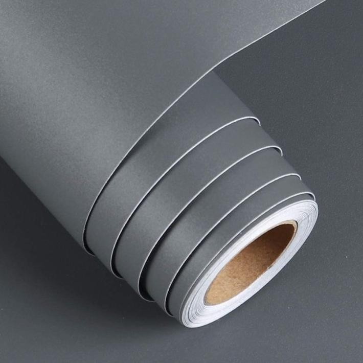 Wallpaper Dinding Polos Abu 45cm x 10m Wallpaper Dinding 10 meter