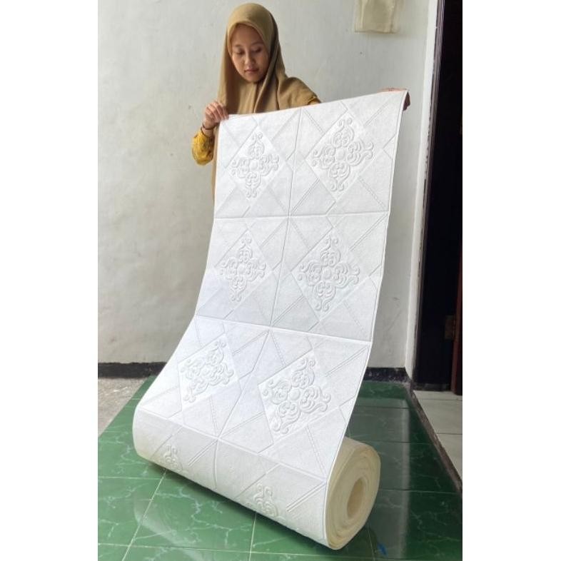 Roll Wallpaper dinding 3D Motif Bunga kawung / Batik Kawung