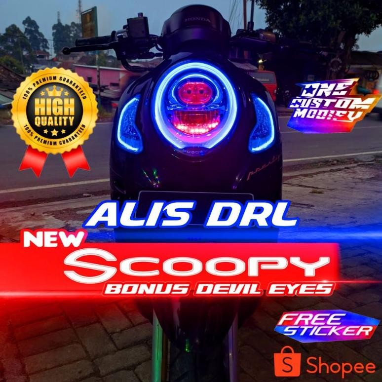 TERLARIS LAMPU Alis DRL LED Bonus ALIS Sein ALL NEW SCOOPY 2020 2021 2022 2023 2024 Variasi One Cust