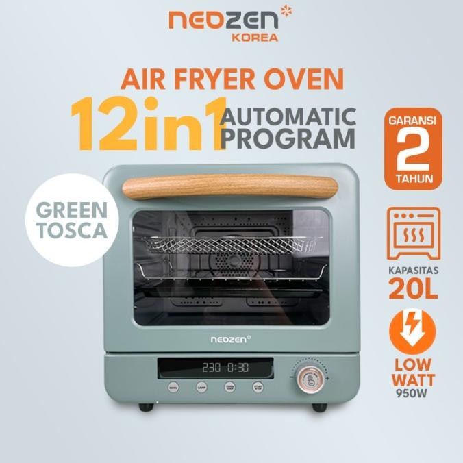 neozen air fryer oven - low watt 20 liter - green tosca