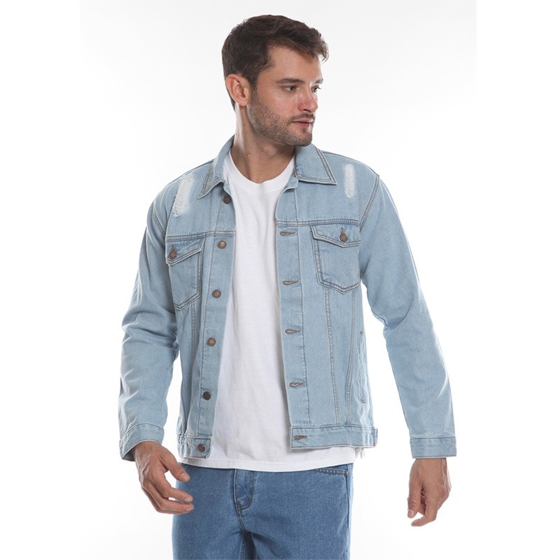 2nd Red Jaket Jeans  Sobek  Biru Muda 192101