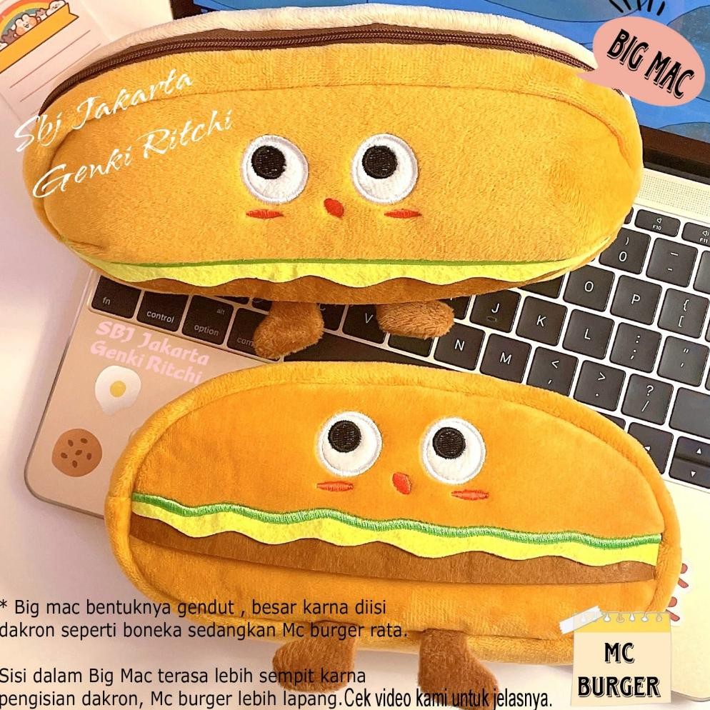 

*FL* Tempat pensil kain Kotak pensil Pencil case karakter ROTI BURGER SANDWICH lucu ad-56