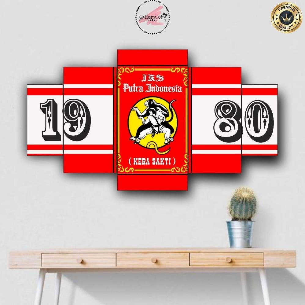 Hiasan Dinding Pencak Silat IKSPI Kera Sakti 1 SET Pajangan Dinding Poster kayu 5 pcs
