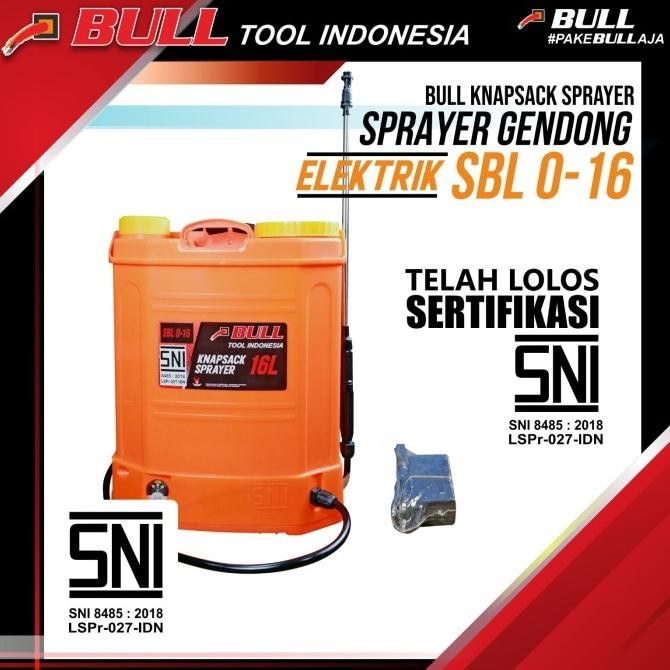 Bull Knapsack Sprayer Elektrik Sprayer Gendong 16L Sblo-16 New Stok