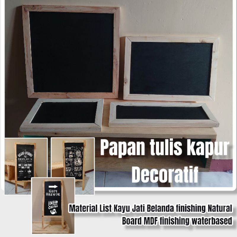 

Papan tulis kapur mini Chalkboard Blackboard papan menu cafe decoratif / Jati Belanda / Blackboard