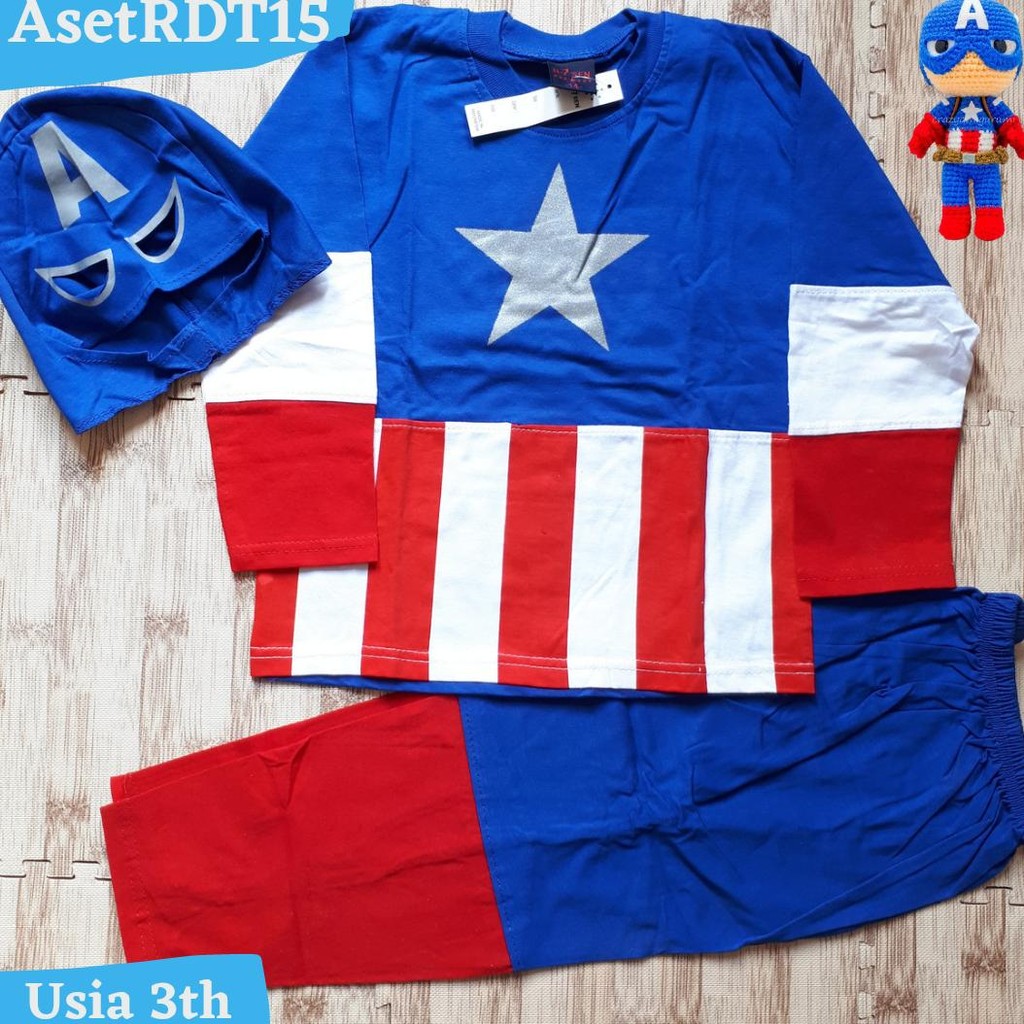 KAOS KARAKTER CAPTAIN AMERICA CA 14 OK | SETELAN ANAK IMPORT | BAJU ANAK IMPORT | DRESS IMPORT | BAJ
