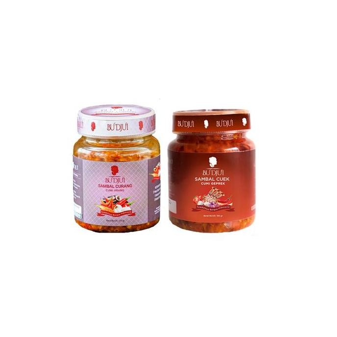 

SAMBAL BU DJUI Paket Hemat Curang Cuek (Cumi Arang + Cumi Geprek) 150 GRAM Sambal Instan Makanan Food