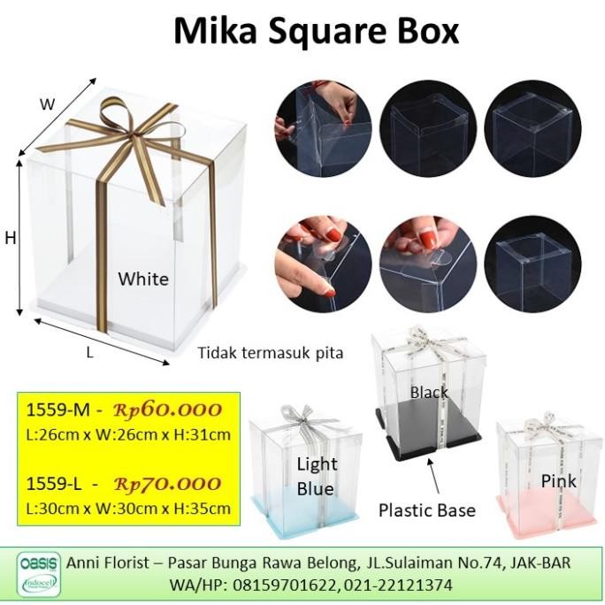 

Diskon! Mika Square Box (1559-M), Kotak Mika, Box Mika, Florist Supply