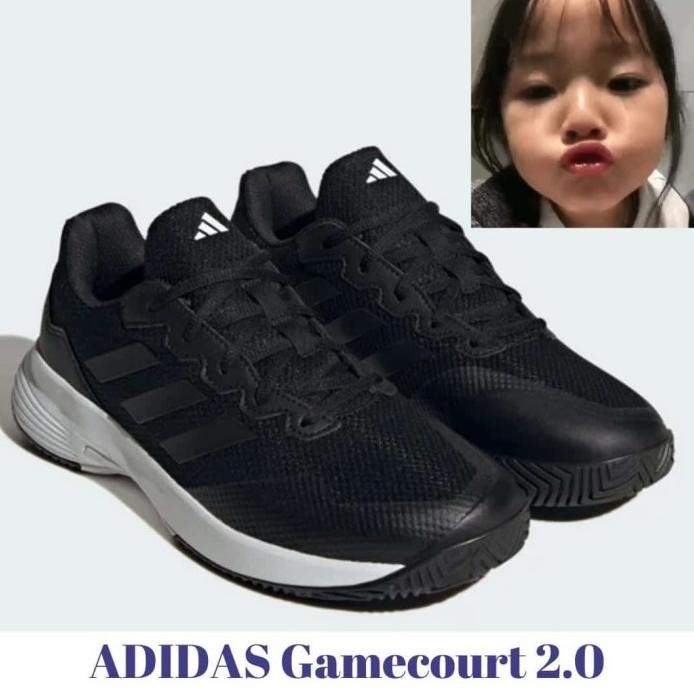 Terlaris Now In Promo Price   100% Original Made In Vietnam Sepatu Tenis Gamecourt Triple Black  Adi