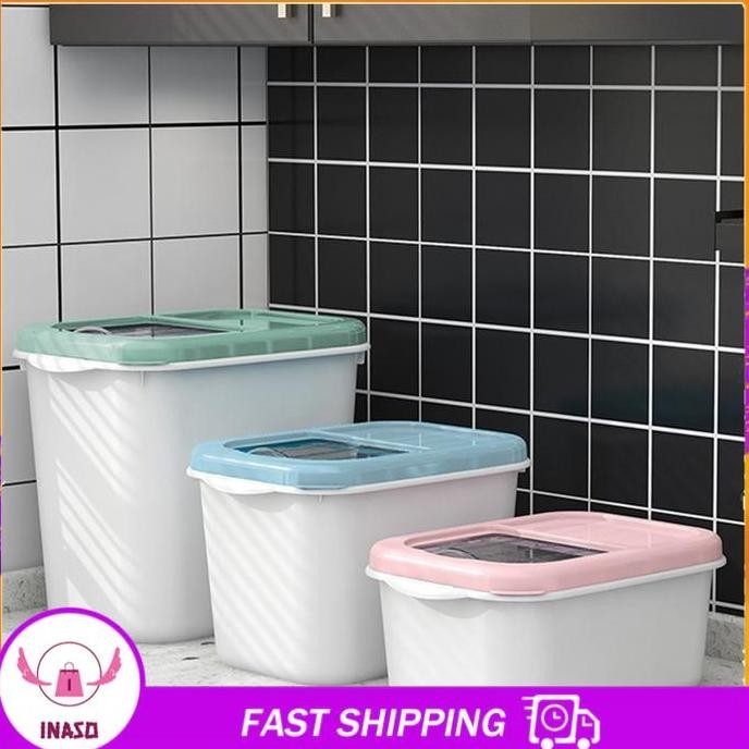 

Terlaris Baru- Inaso Rice Box Storage Penyimpanan Beras Tempat Beras Kotak Penyimpanan Kacang Tepung Makanan Bisa Didorong Dengan Roda 5Kg, 7,5Kg & 10Kg Hsb148