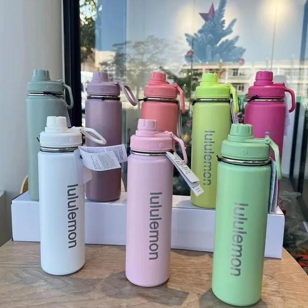 Tumbler Botol Minum LuluLemon Lengkap Tag 710ML Stainless Tahan Panas Dan Dingin