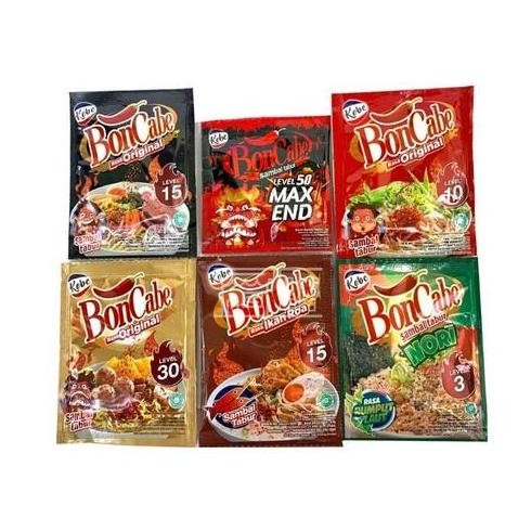 

Bon cabe SACHET Boncabe sachet level 10 level 15 level 30 level 50 Maxend Kobe Boncabe Original bumbu pedas lemonilo
