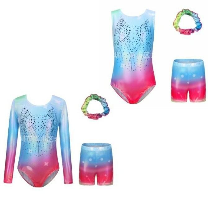 Terlaris Leotard Gymnastic Import Anak Perempuan Lengan Panjang + Celana SALE