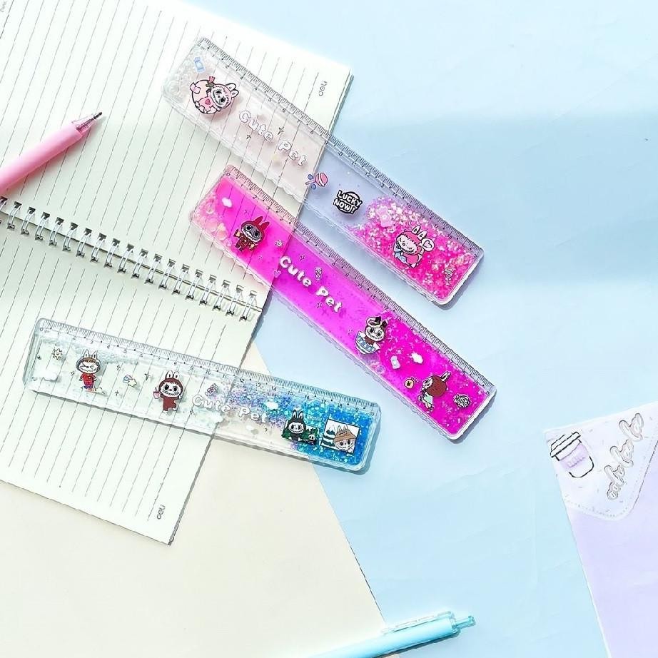 

wd-54 g-24 Fancy Glitter Quicksand Ruler LABUBU No.200-10 - Penggaris Pasir 20cm Lucu Murah Sale Berkualitas
