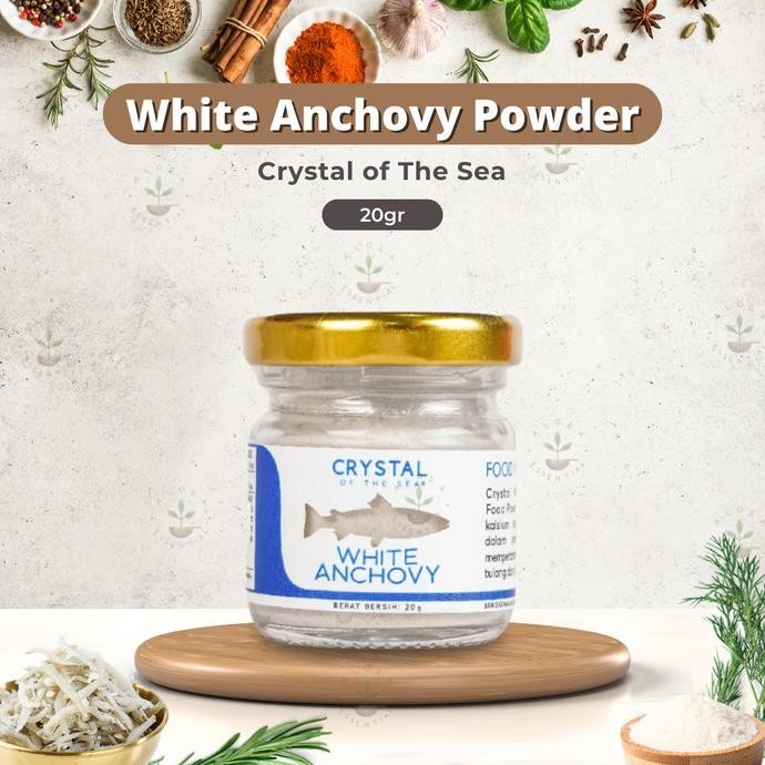 

Terbaru Crystal of the Sea White Anchovy Powder 20g - Bubuk Ikan Teri Nasi