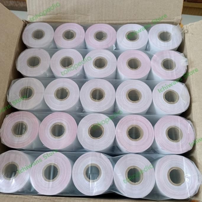 

TERBARU - Kertas Struk Paper Roll NCR 2 Ply PM 75x65/75x60/75x55 1 dus isi 100