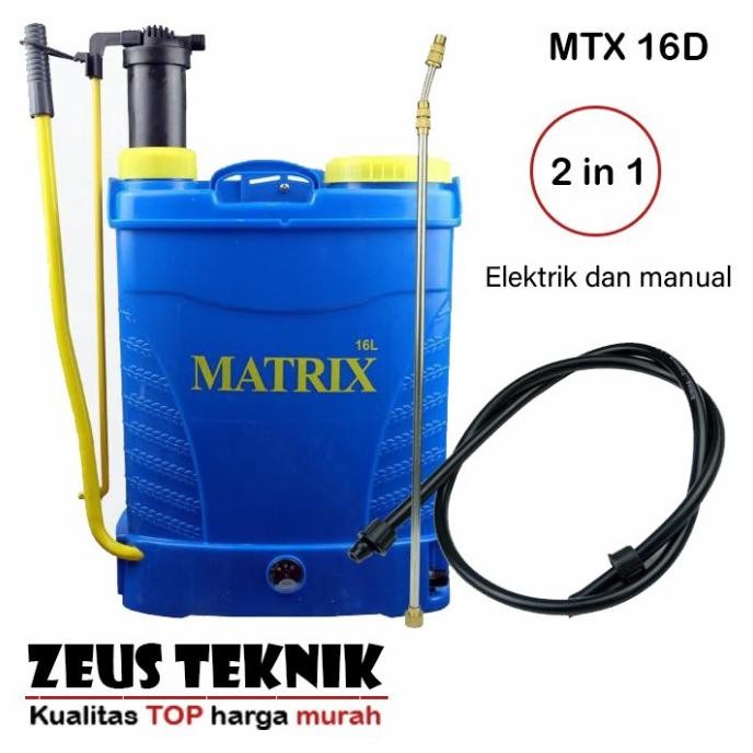 Matrix Mtx-16D Elektrik Dan Manual Sprayer/Penyemprot Hama 2In1 New Stok