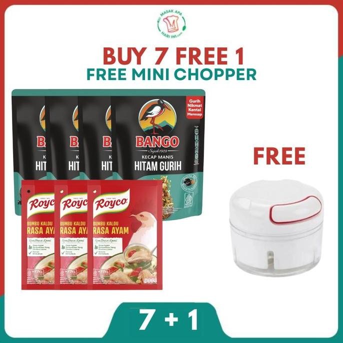

Terbaru [BUY 7 FREE MINI CHOPPER] Bango Kecap Manis Gurih 550ml + Royco Bumbu Kaldu Ayam 220g