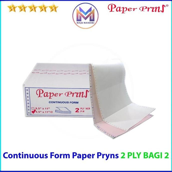 

Kertas Continuous Form 2 Ply Bagi 2 Paperpryns / Ukuran 9,5x11/2
