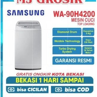 NEW MESIN CUCI 1 TABUNG SAMSUNG WA 90H4200 / 80F10S2CSE TOP LOADING 9 KG DIAMOND DRUM