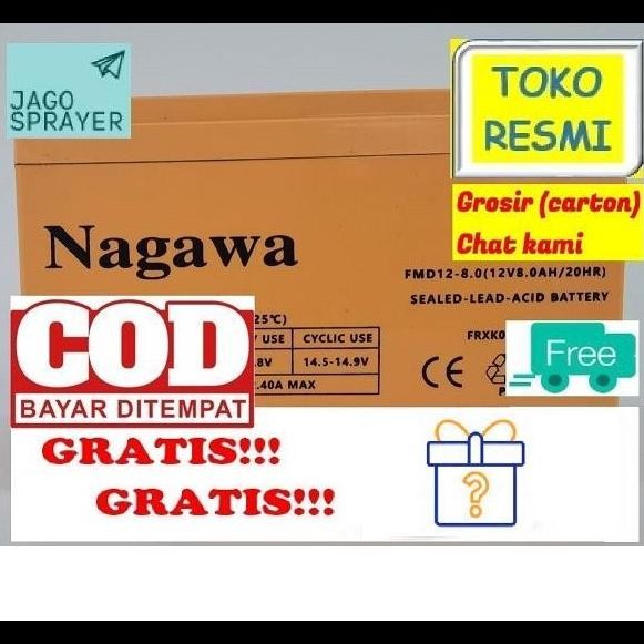Baterai (Aki) 8 Ah Sprayer Elektrik (Nagawa Nagasaki) / Spreyer New Stok