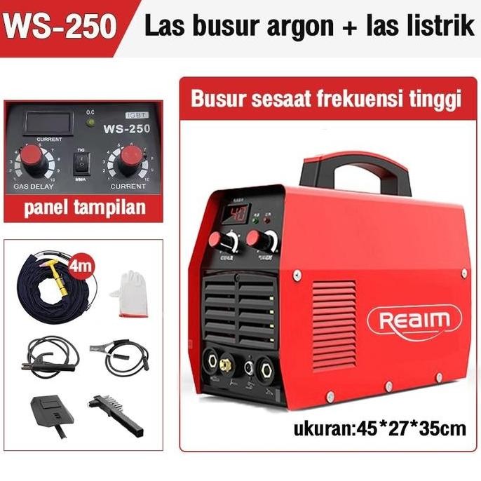 Reaim Mesin Las Tig+Mma Inverter Ws-250 900 Watt / Mesin Las / Mesin Trafo Las / Welding/Mesin Penge
