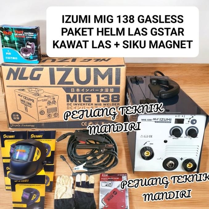 Izumi Mig 138 Mesin Las Izumi Mig 120 A / Trafo Las Izumi Mig 138 120A Gasless New Stok