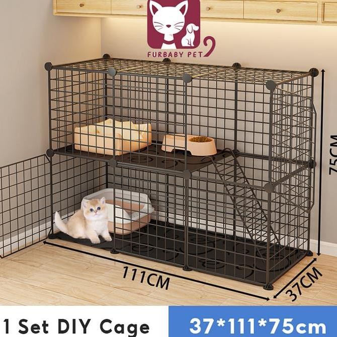Kandang Kucing Pagar 1 Set Kandang Anjing Besar Rumah Kucing Kandang Kawat Hewan Kandang  Kucing