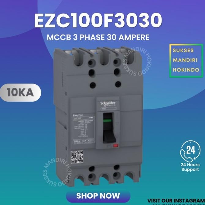 MCCB 3 Phase 30 Ampere 3p 30a Original SNI Schneider EasyPact EZC100F