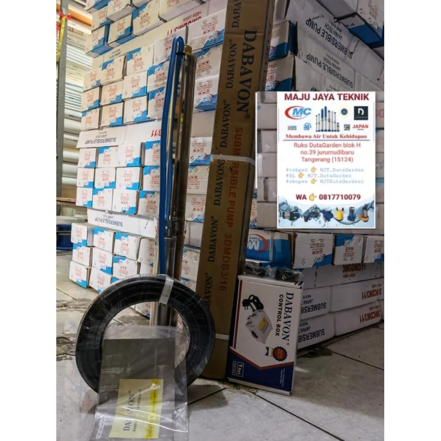 Pompa Satelit 3" Dabavon 0.75HP paket kabel NON SNI