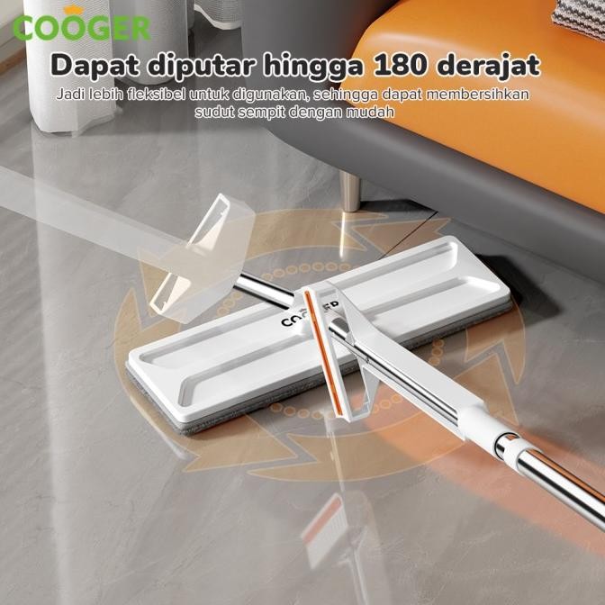 Cooger Alat Pel Kain Microfiber Standing Mop Alat Pel Praktis Foldable