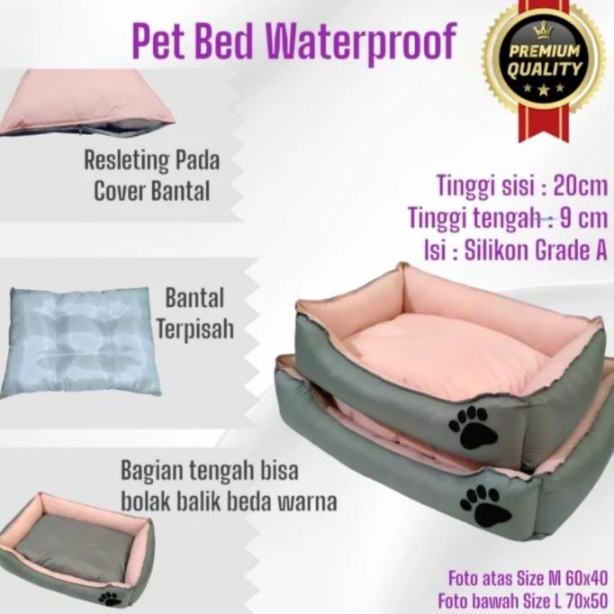 Pet Bed Waterproof Tempat Tidur Anjing Kucing Anti Air Ranjang Anjing