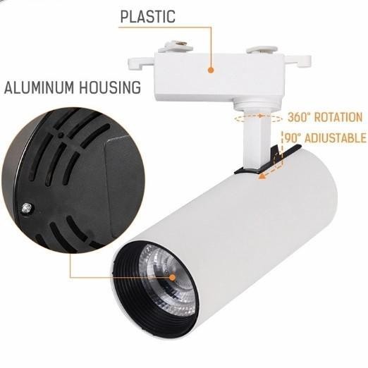 led 20w 20 Watt track tell cob spot sorot putih white warm display