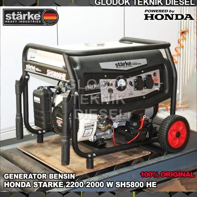 Honda Genset Generator Bensin 2200 2000 Watt Sh5800H Sh 5800 H Starke