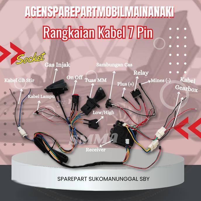 Murah 1 Set Rangkaian Lengkap Mesin Mobil Mainan Aki Bluetooth