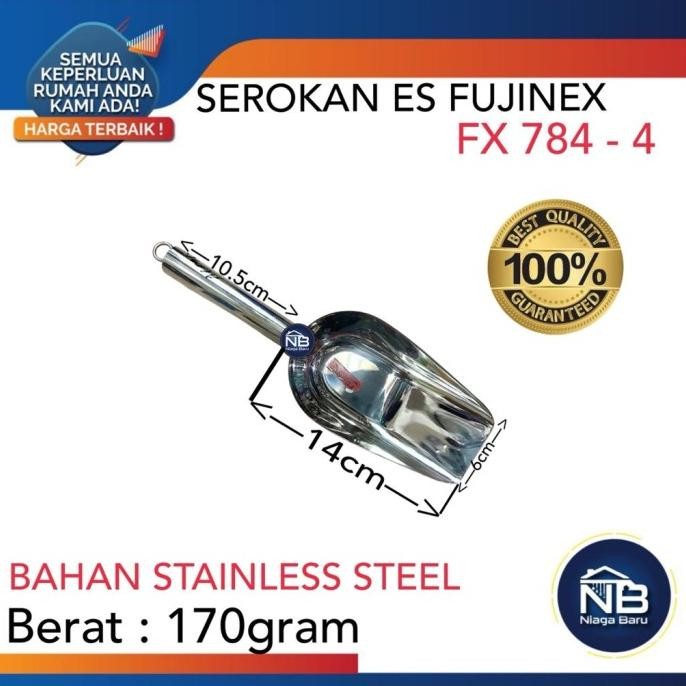 

Terlaris Serokan Es Batu Stainless 25Cm Fujinex Serokan Tepung / Biji Kopi / Beras Fx 784 - 4