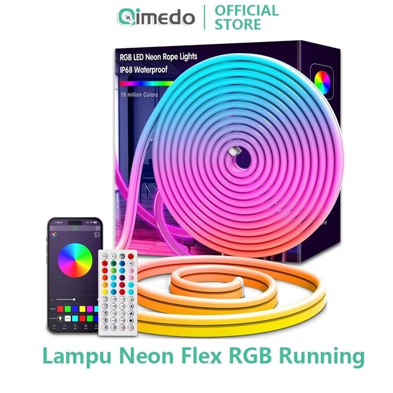 WAGI QIMEDO Lampu LED Strip RGB Running Neon Flex 5 Meter Gerak Lampu