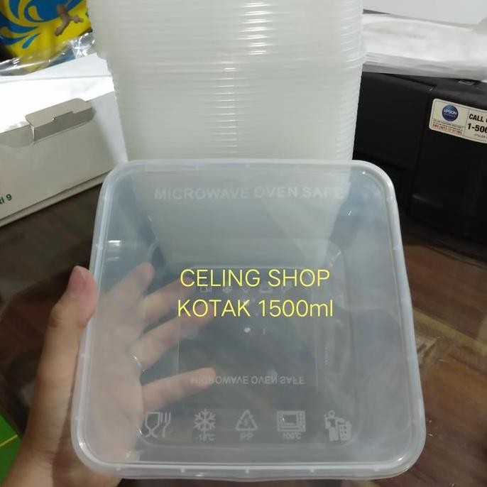 Tempat Kotak Box Wadah Plastik Nasi Mika 1500Ml Per 25Pc Asli