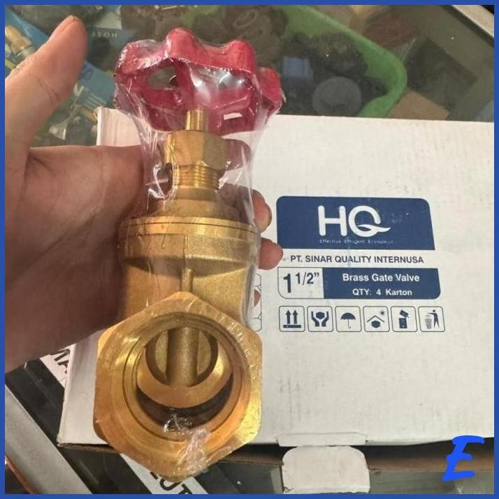 | TKS | BUKAN ONDA GATE VALVE 1 1/2" INCH HQ KUNINGAN STOP KRAN 1,5" HQ GATE VALVE BRASS