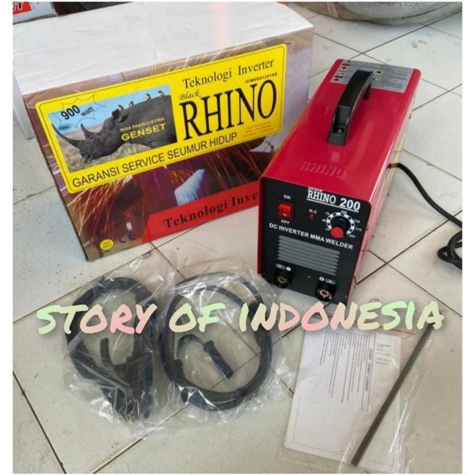 Mesin Las Listrik Mma 200 A 900 Watt Travo Trafo Las Inverter Rhino New Stok