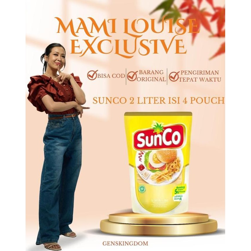 

EXP LAMA [GENSKINGDOM X MAMI LOUSIE EXCLUSIVE] MINYAK SUNCO ISI 4 POUCH MINYAK KELAPA SAWIT PREMIUM