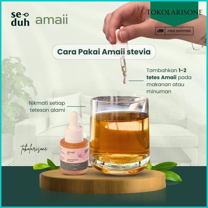 

AMAII STEVIA - PEMANIS ALAMI NOL KALORI / NATURAL SWEETENER ZERO CALORIE LIQUID STEVIA 15 ML
