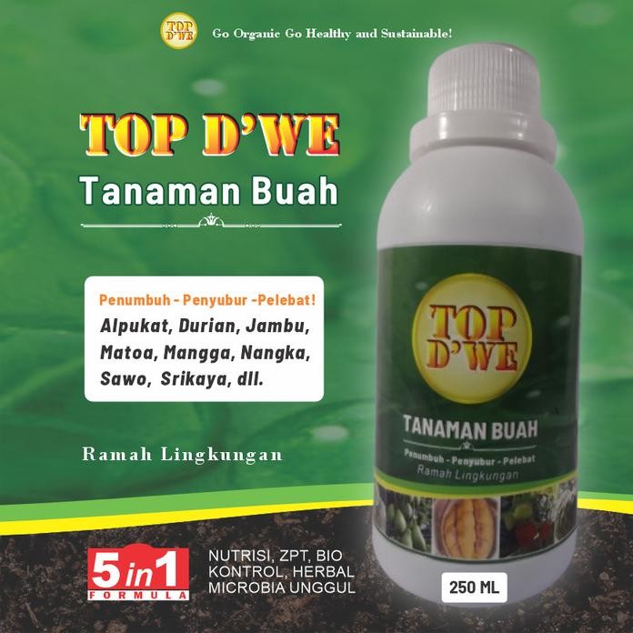 

Terlaris Pupuk Organik Komplet Untuk Buah Lebat Anti Rontok Top D'We 250 Ml